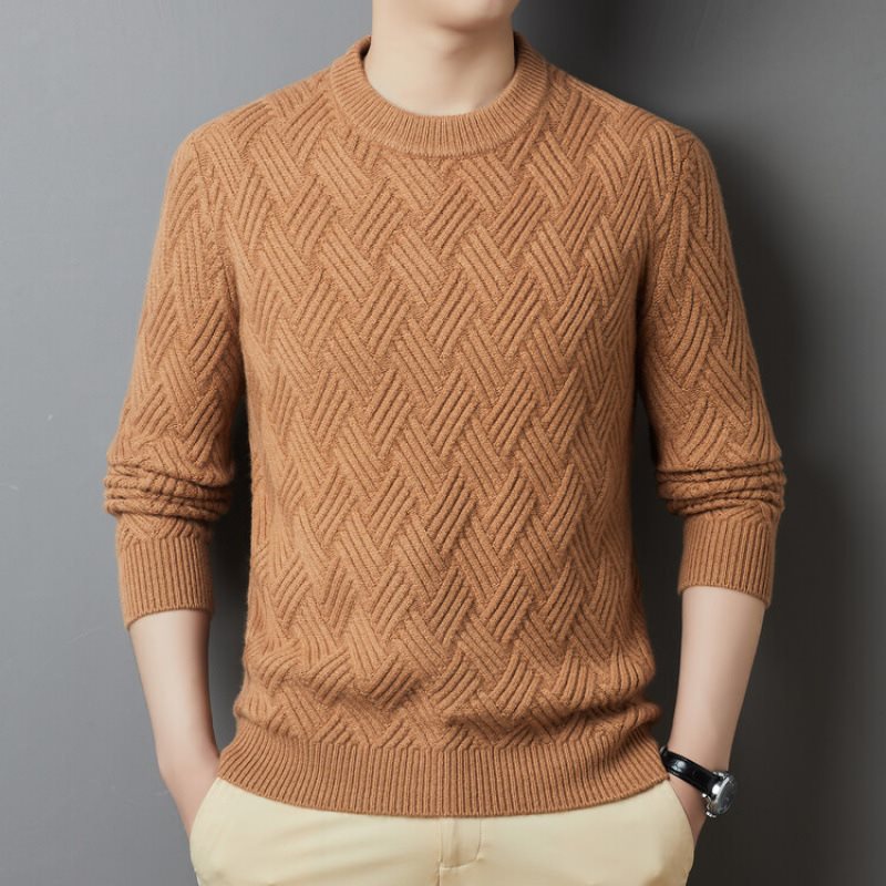 Woolen winter fashionable keep warm sweater with a round collar