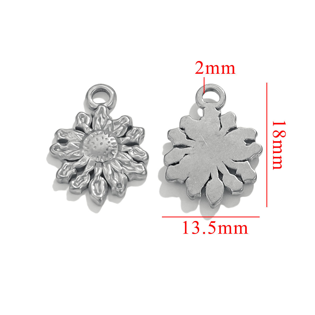 3g Weight Pendant Jewelry Making Type 18K Gold Plated Plating Material Pendant Classification 5 PCS/Package Quantity 304 Stainless Steel Material Sun, Flower Pattern All Seasons Season Plating Design Retro, Classic Style Style 5 PCS/Package 304 Stainless Steel 18K Gold Plated Sun Flower Pendant Pendant 10