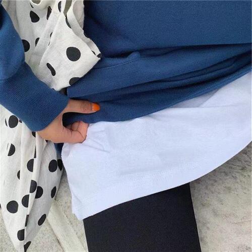 Stylish women's matching skirt and hoodie autumn base layer innerwear essential faux two-piece for layering, hem covers buttocks curtain