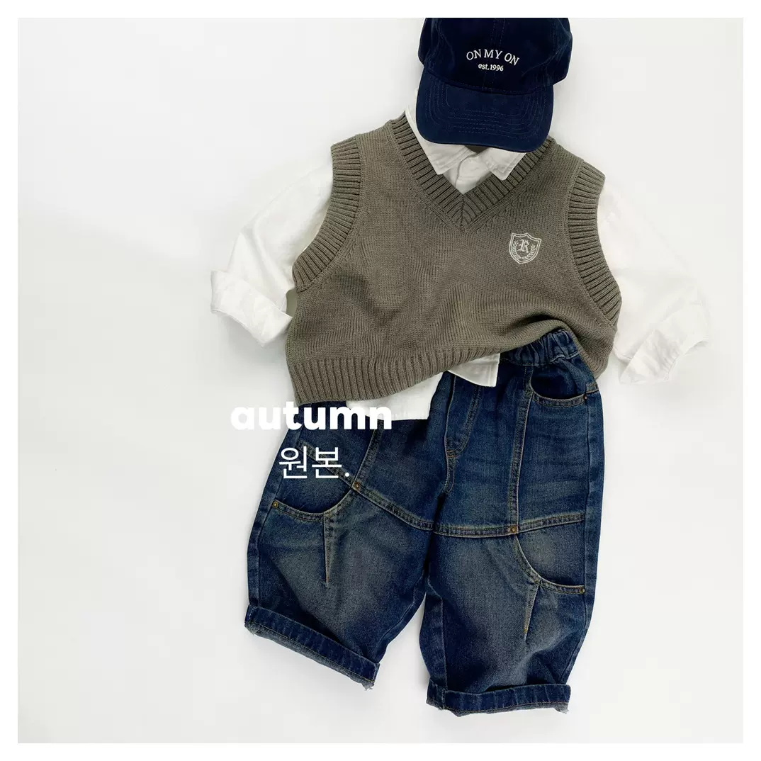 韩版儿童牛仔裤2025秋季新款男女童复古休闲工装长裤宝宝牛仔裤子