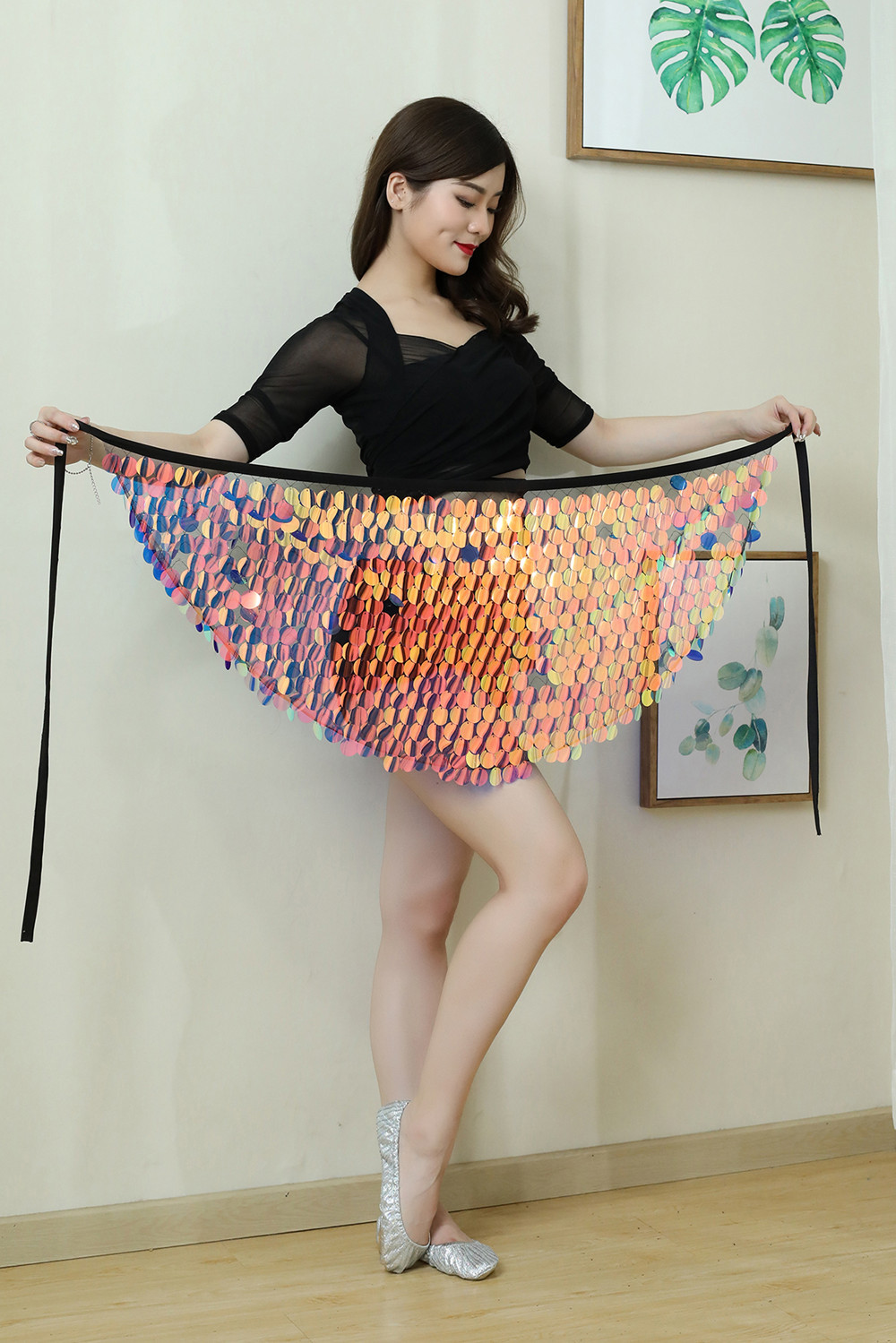 Title 6, Falda corta sexy con lentejuelas para mujer, en...