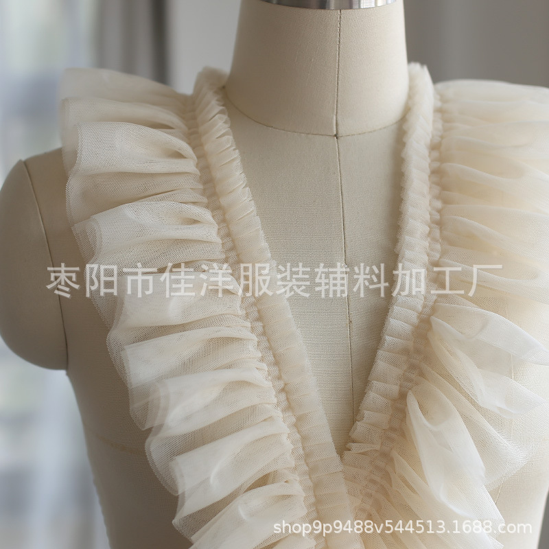 10cm幅2層網糸レース暗号化レース順シワレース布芸diyロリータスカートレース補助材料