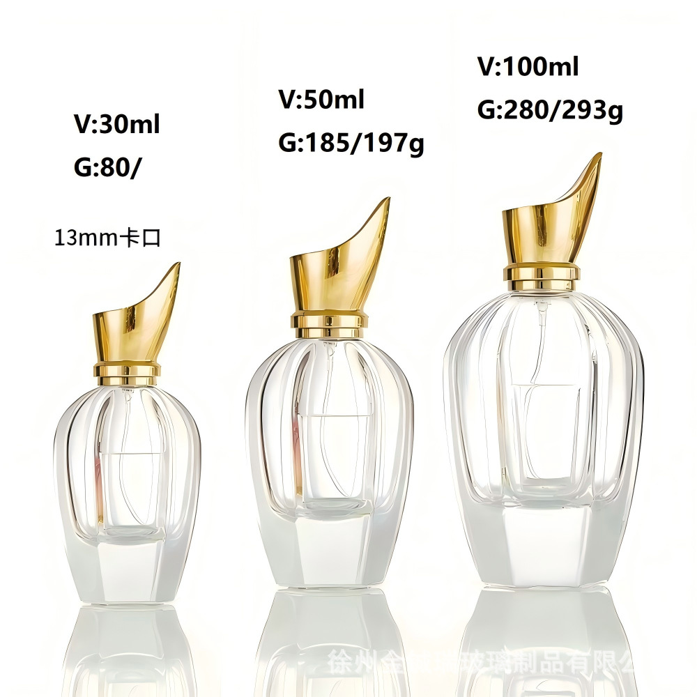 Inventario de color gradiente 50ml 100ml botellas de fragancia de vidrio de presión tipo bayonet botella vacía personalizada transfronteriza