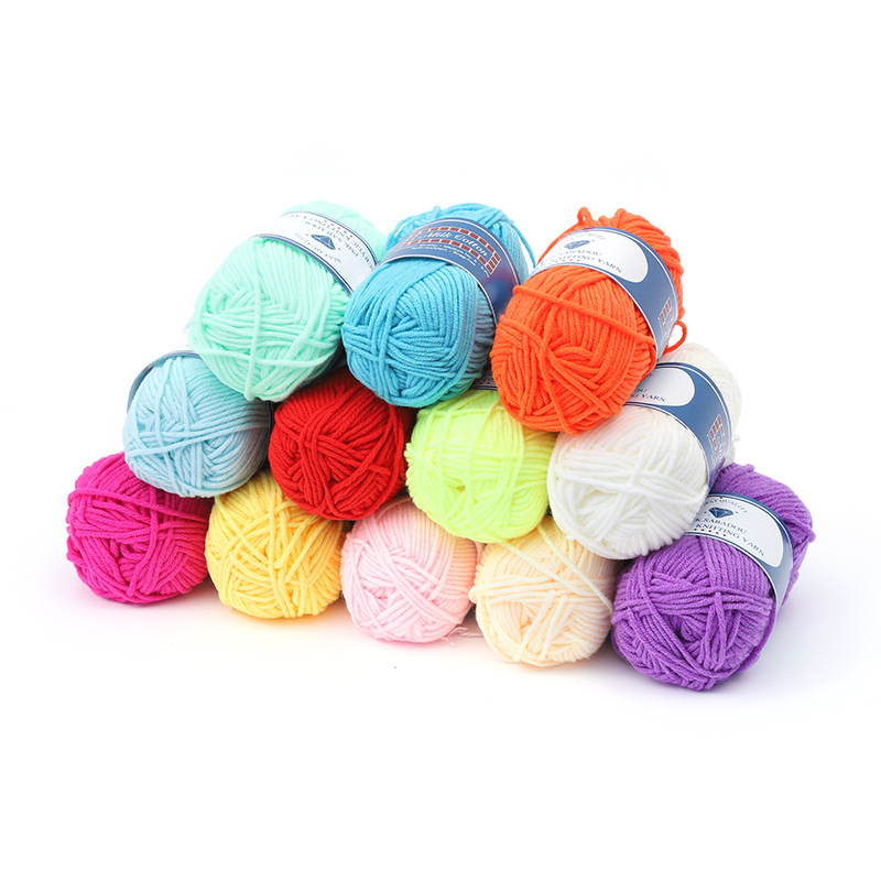 Five-Strand Milk Cotton Yarn Baby Yarn for Hand Knitting DIY Combed Cotton Colorful Selection Xinjiang Cotton Yarn 12 Colors