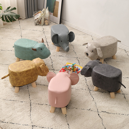 Small stool for household Internet celebrity children's cute cartoon animal stool small elephant changing shoes pet bench