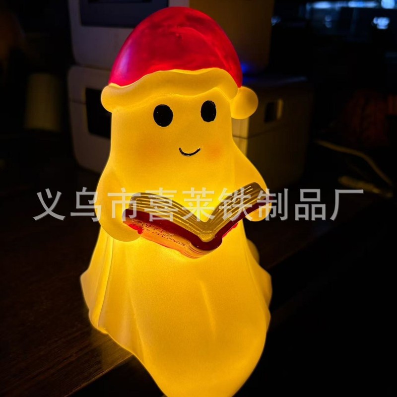Cute Ghost Reading Book Lamp可爱的幽灵阅读书灯圣诞节幽灵夜灯|undefined