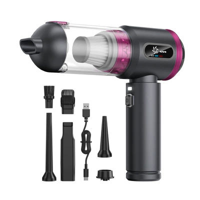 Car vacuum cleaner with three levels of strong suction, wireless power display, portable brushless handheld dust remover for home use