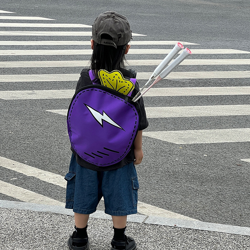 Bolsos para niños Mochila para niños y niñas con forma de zanahoria linda de dibujos animados Mochila de raqueta de tenis de bádminton portátil