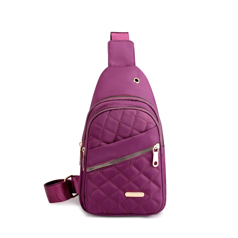 Estilo coreano simple bolsa de pecho de las mujeres nuevo multi-capa de hilo de bordado de gran capacidad bolsa de hombro chica ocio al aire libre bolsa de mensajero