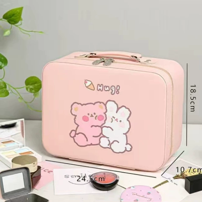 Handheld capacious cosmetic bag with down, custom-made