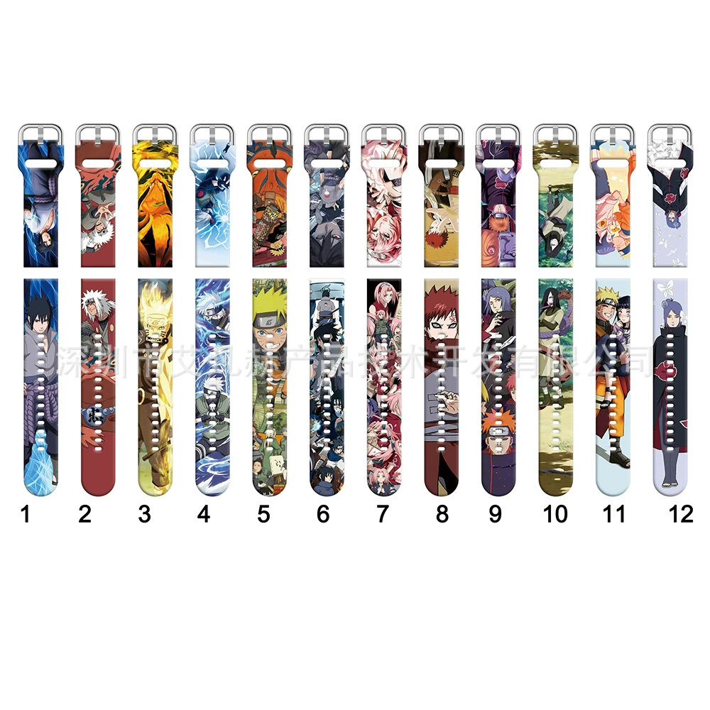 Naruto, samsung, huawei, silicone watch strap, 22mm