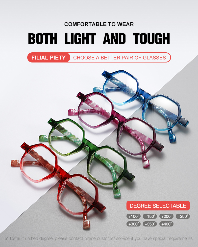 Gradient Retro Polygonal Men's Reading Glasses Personalized Frames_voghion.com