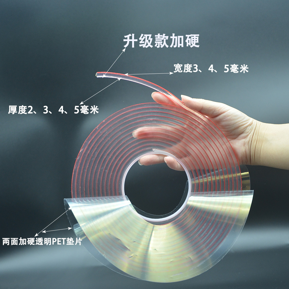 Ranura de tarjeta acrílica impermeable de alta viscosidad, tira de goma dura, caja transparente, ranura especial para borde espaciado, cinta de doble cara sin costuras