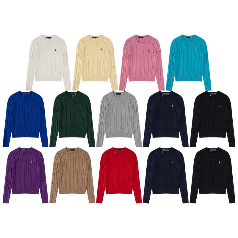 [High Quality] Scan the Qr Code~Laf Rl Classic Basic Versatile Knitted Pullover Crew Neck Sweater for Men and Women