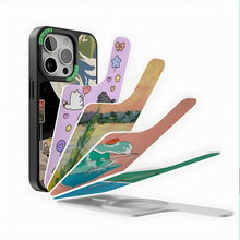 磁吸背板手机壳女生高颜值1秒换壳14pro手机套带磁吸iPhone15pm新