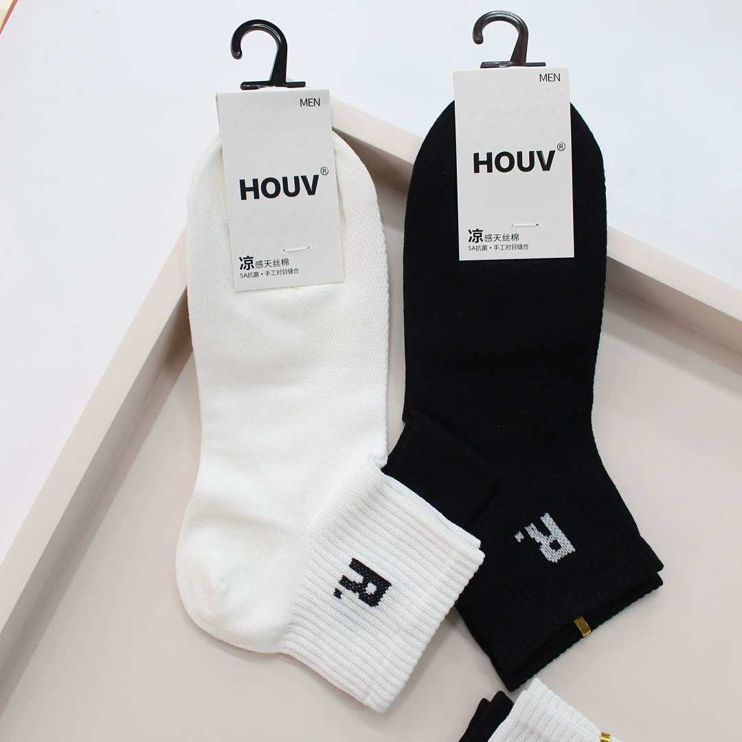 HOUV Летние тонкие белые спортивные носки