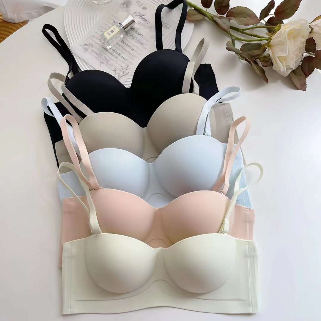 1003 original cómico oso pequeño pecho grueso recogido ropa interior de pecho redondo sin tirantes sujetador de color caramelo de tubo antideslizante