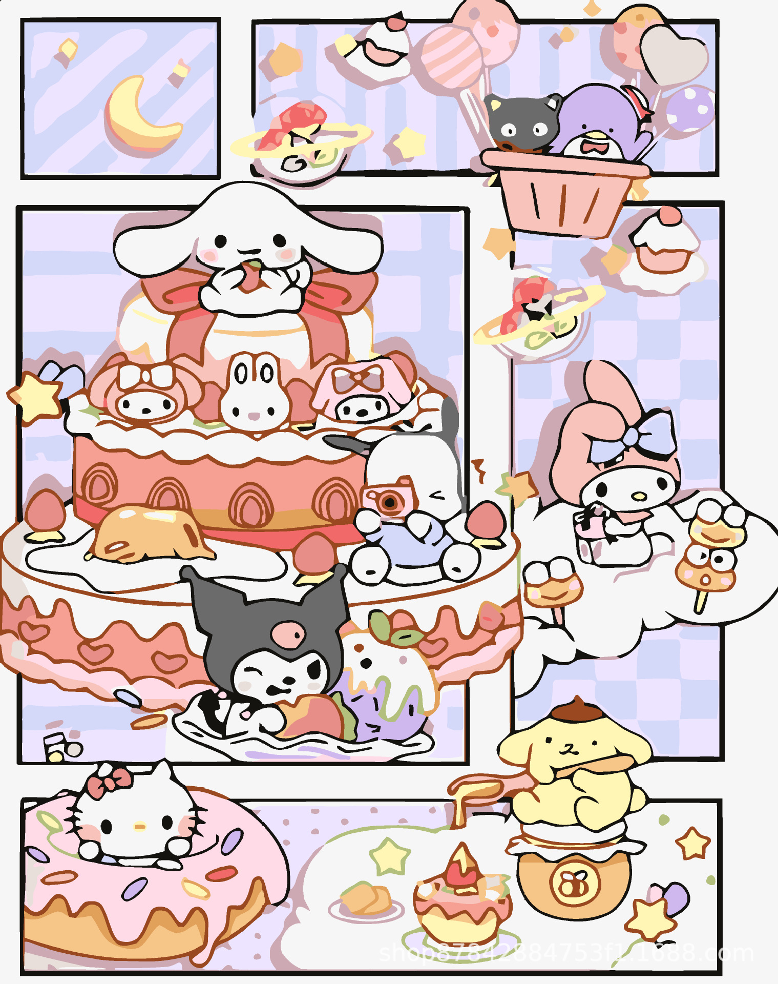 Pintura al óleo digital bricolaje al por mayor hecho a mano relleno de color curación descompresión popular para niños flor nieve montaña decorativa pintura de paisaje