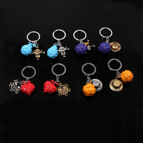 Devil Fruit Pendant One Piece Ace Burns Luffy Rubber Luo Surgery White Beard Shocking Fruit Keychain