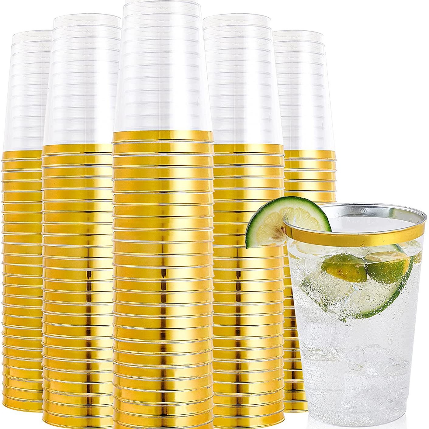 12oz disposable water cup rose gold plastic cup airplane cup drink cup beer steins phnom penh cross-border water cup