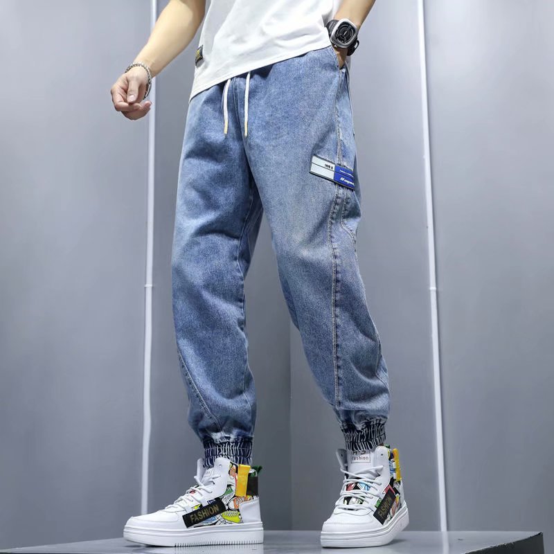 2023 Spring Autumn New Trendy Men's Jeans Drawstring Plus Size Loose Retro Harem Pants_voghion.com