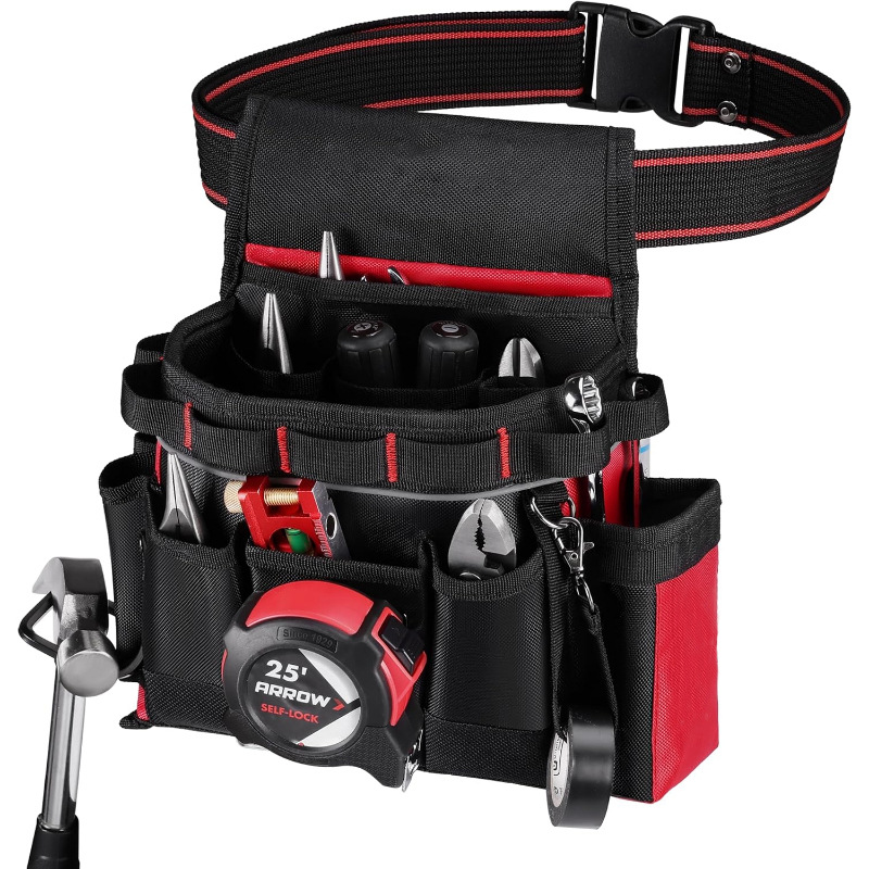 重型工具腰带带锤子支架的多功能腰带可调节工具腰带适用于男女电