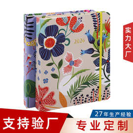 隐藏式线圈本定制封面图案笔记本绑带分隔页日期版办公商务记事本