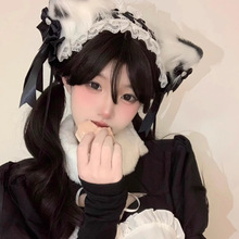 Lolita猫耳朵发箍女兽耳发夹洛丽塔女仆发饰漫展丝带猫耳蝴蝶结