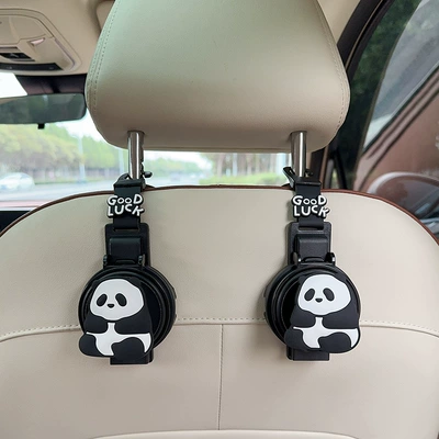 Car cup holder/beverage holder: Holder Hook, Multifunctional 2-in-1 - two-in-one-water-cup-holderhook-black-panda-1-2-pieces
