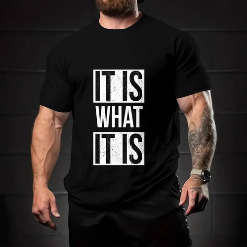 2025 Men's Trendy Fashion 3D Digital Letter Series Printed T-Shirt for Adults, Men's Crew Neck T-Shirt Suitable for Outdoors