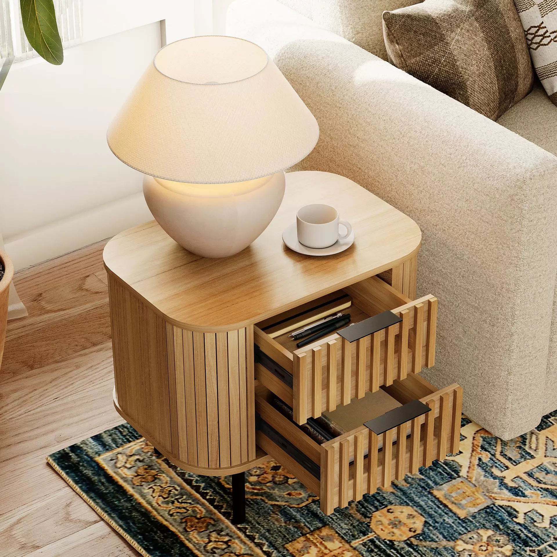 亚马逊热销床头柜现代简约储物柜子卧室收纳柜简易家用小型置物架