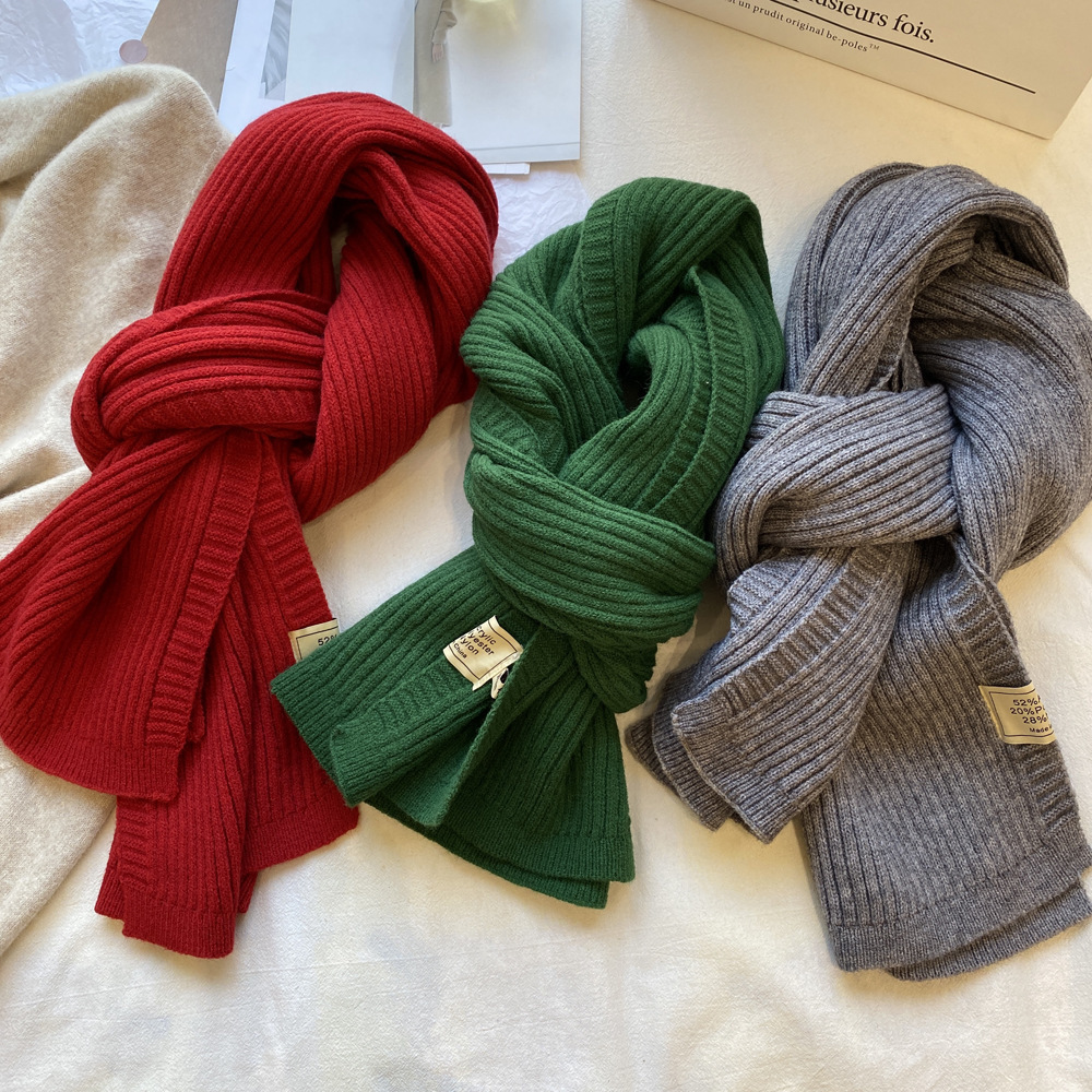 Autunno inverno tinta unita piccolo per la nuova versione coreana da donna, semplice versatile, calda protezione per il collo, sensazione di fascia alta_voghion.com