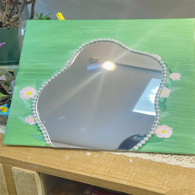 超轻黏土diy镜子改造黏土手工小花花粘镜子装饰粘手办小红书同款