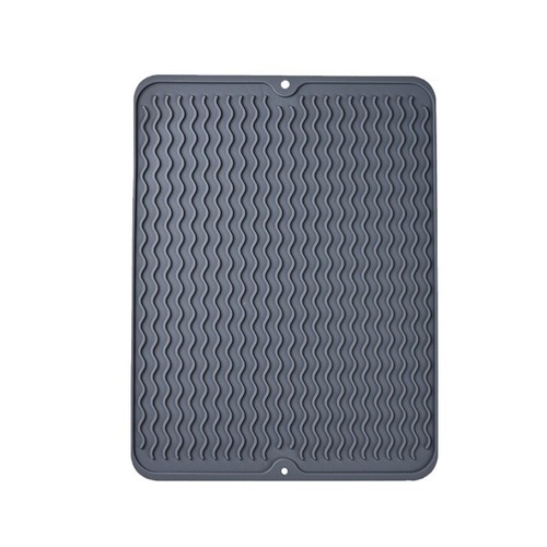 Silicone Drain Mat Heat-resistant Anti-scald Insulating Mat Creative Wave Pattern Water Drain Pad Kitchen Non-slip Dinner Mat