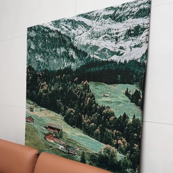 wall rectangular photo frame from natural wood