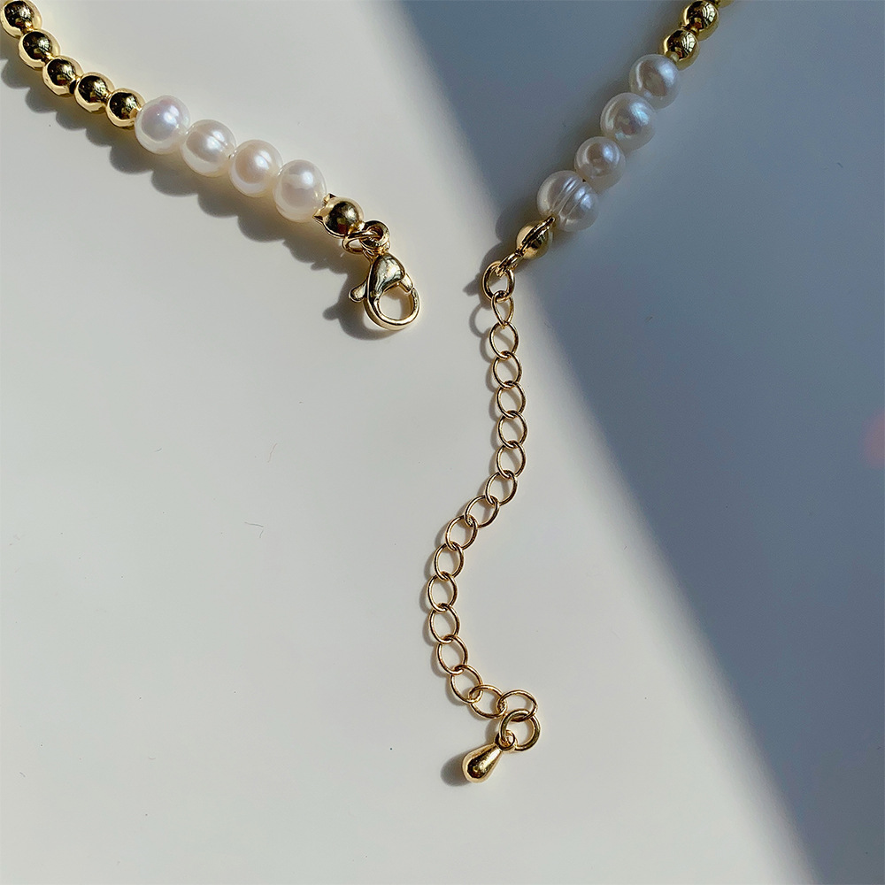 Lady Sun Pearl Metal Plating Zircon Necklace 1 Piece