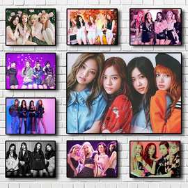 BLACKPINK组合海报一件代发外贸SHEIN亚马逊TIKTOK速卖通帆布画芯