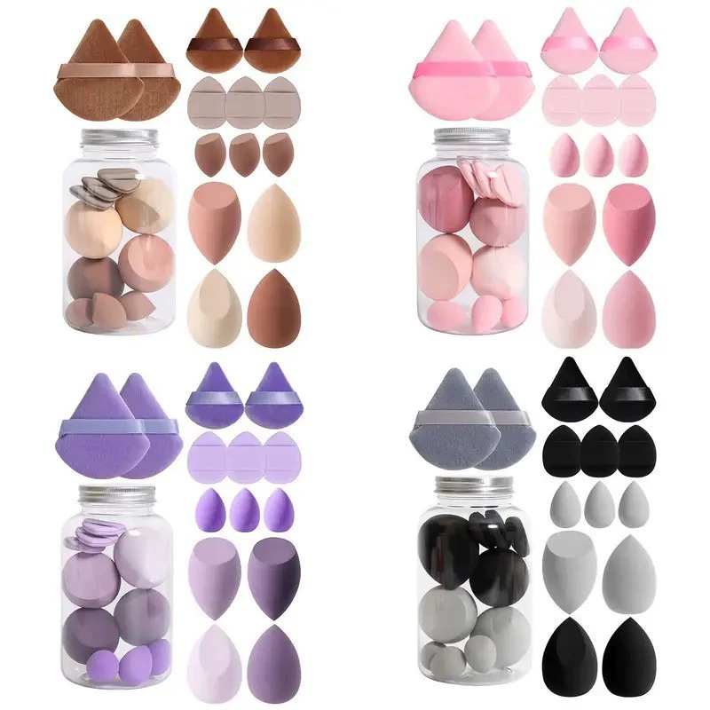 Cosmetic Sponge Set, 14-Piece Small Triangular Sponges, Soft-heel Makeup Blenders