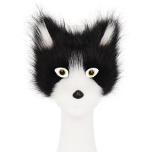 万圣节系列防狐狸毛猫咪狐狸半脸面具带眼睛cosplay猫脸面具配饰