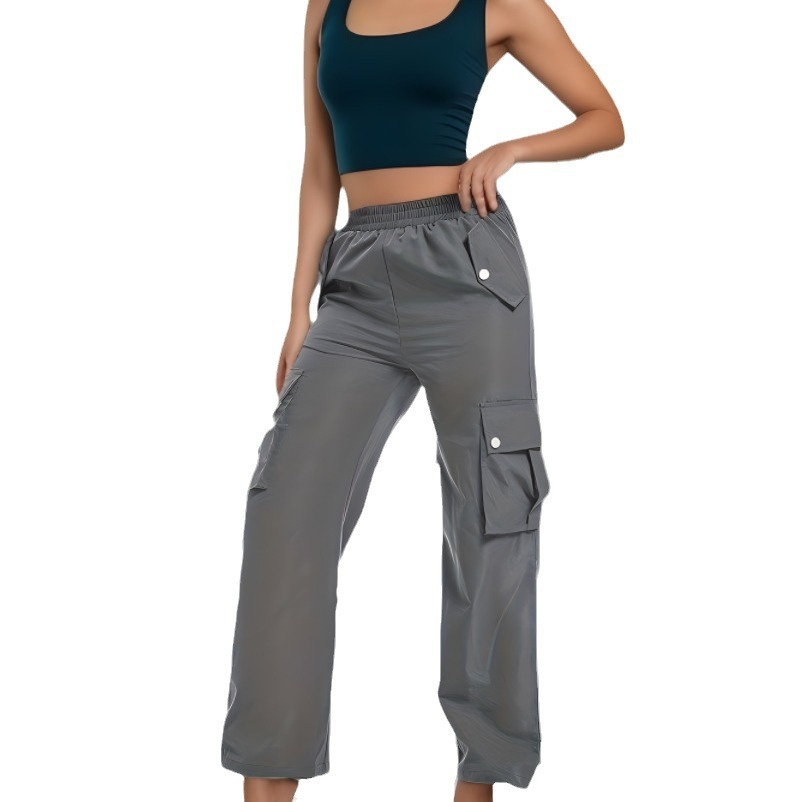 2023 el comercio exterior TEMU transfronteriza cintura alta Four Seasons pantalones de pierna ancha monos rectos temperamento pantalones de cercanías pantalones Casuales