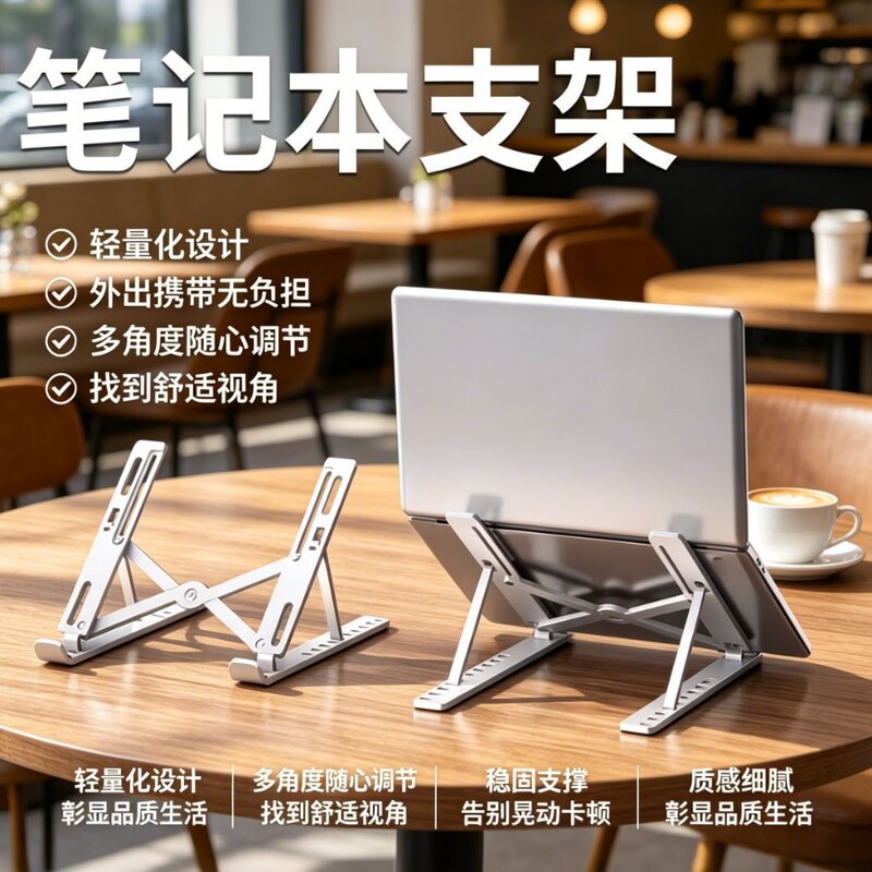 Laptop Stand Bracket Desktop Height-Adjustable Cooling Foldable Portable Support Stand Adjustable for Home Use