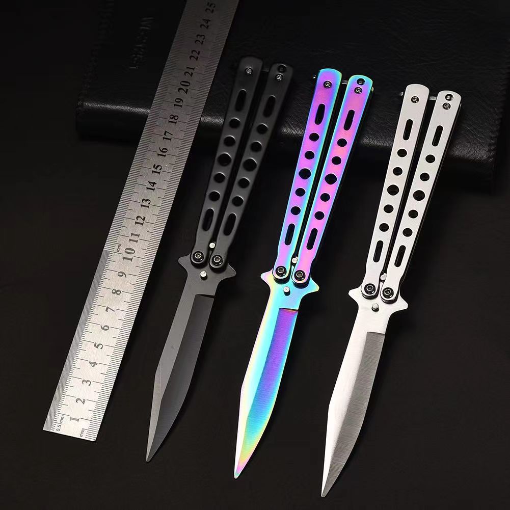 蝴蝶梳子学生版全钢模型玩具训练练习网红甩手耍帅神器不开刃