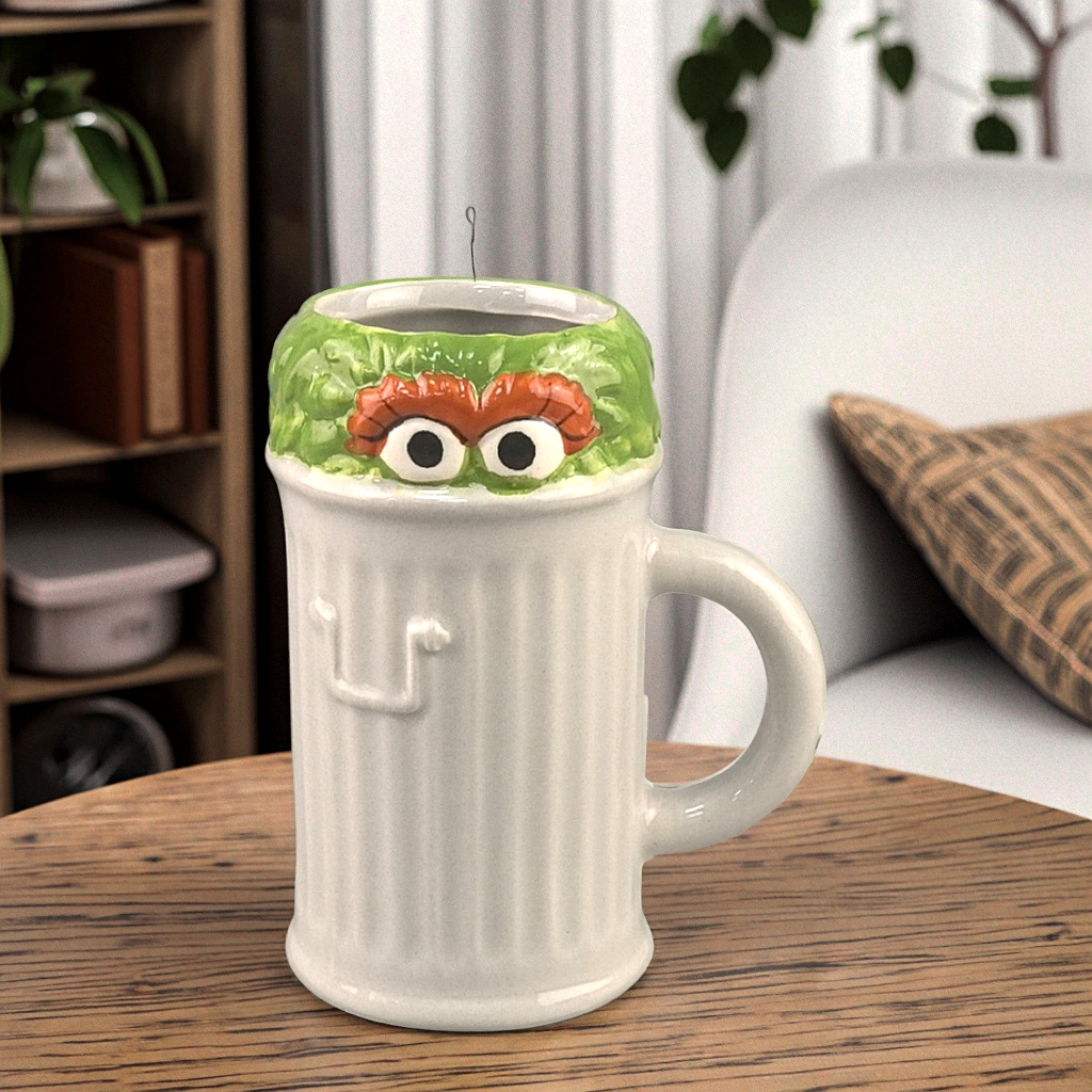 Personalizado lindo, divertido, feo, lindo, bola de pelo, bote de basura, taza de cerámica, Oscar, diseño de nicho, cerámica personalizada