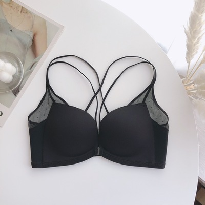 Luz japonesa de alta calidad kapok inalámbrico cómodo frente hebilla Sujetador push up Cruz belleza espalda grande ropa interior para las mujeres