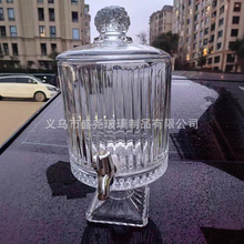 工厂批发果汁缸啤酒桶4.5升大容量带龙头浮雕果汁罐冷水缸带盖