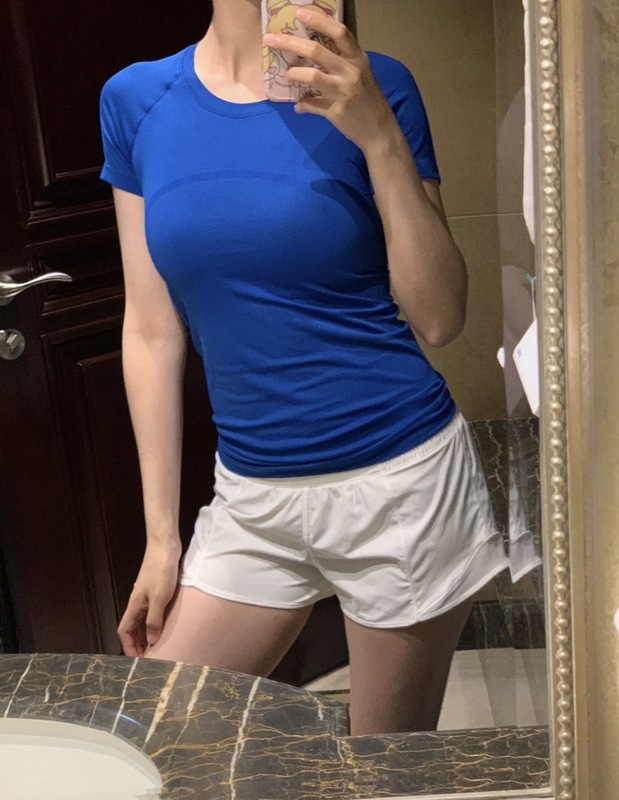 luludarling无缝瑜伽短袖Swiftly修身显瘦一体织透气运动健身打底|undefined