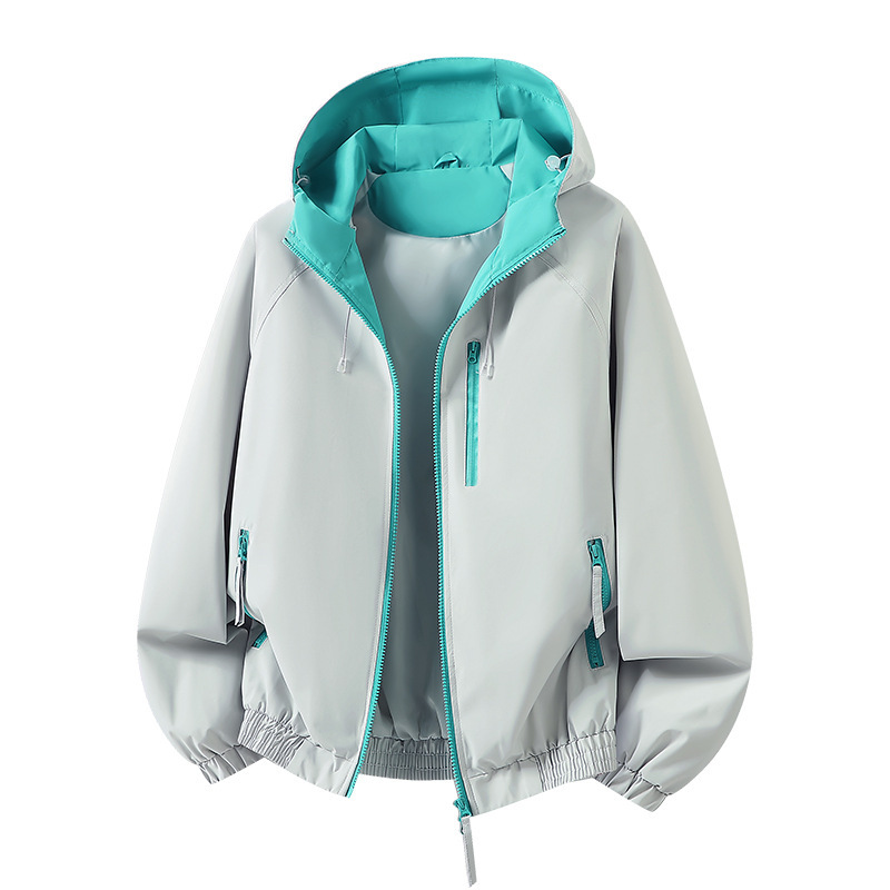 Trendy hooded windbreaker jacket for men, popular on Douyin and Kuaishou video platforms, new fashion model for spring and autumn