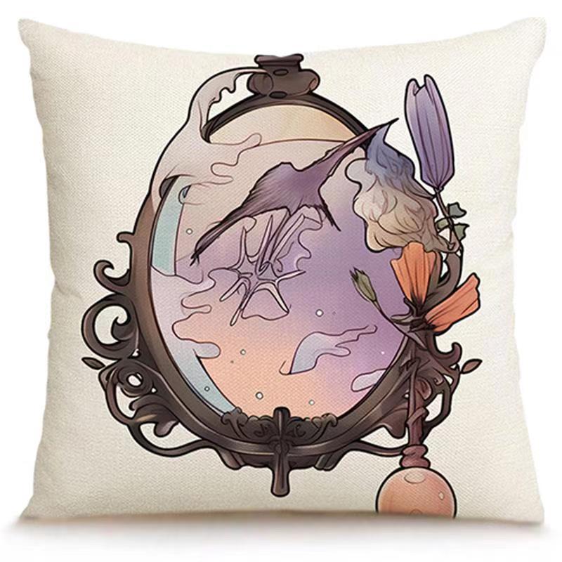 Transfronterizo Amazon Halloween impresión lino almohada cubierta bruja calabaza decoración doméstica almohada cubierta