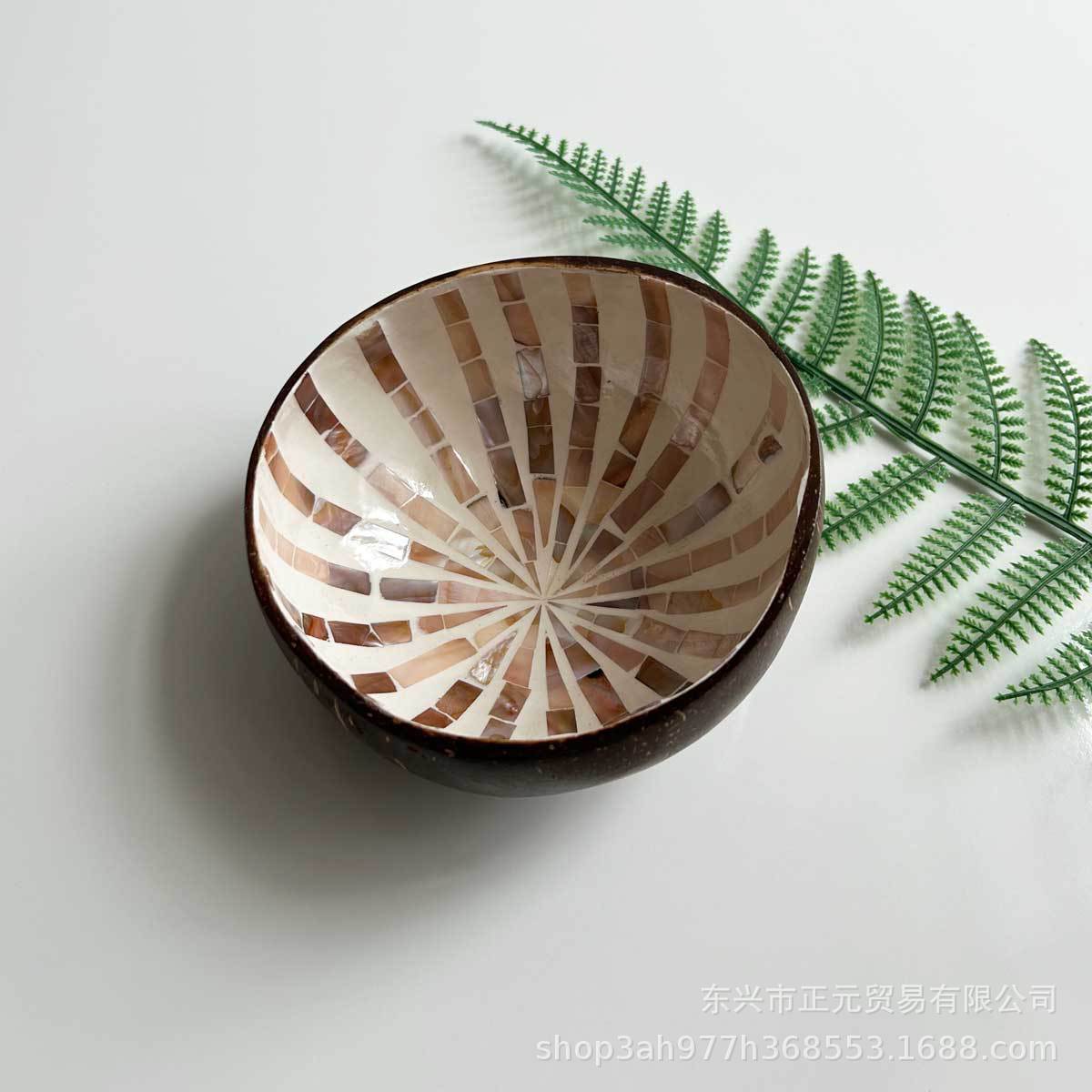 Tazón de coco, bandeja de almacenamiento de llaves de puerta de entrada, conchas de coco, tazón de cubiertos, decoración del hogar, bandeja de almacenamiento de dulces, semillas de melón