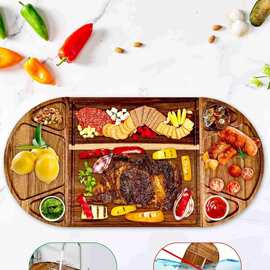 木质托盘熟食板相思木野餐奶酪板套装金合欢木砧板派对开胃菜砧板